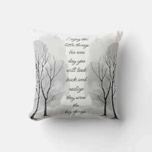 Enjoy Little Things Inspirational Life Quote Throw Pillow