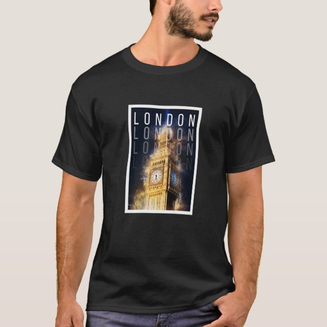 Enjoy London  I Love London Cool London Big Ben T-Shirt (Front)