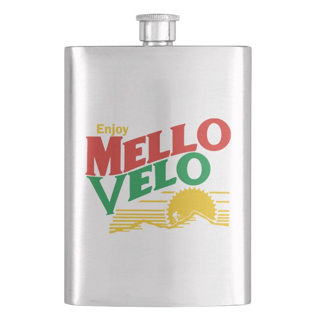 Enjoy Mello Velo Hip Flask (Front)