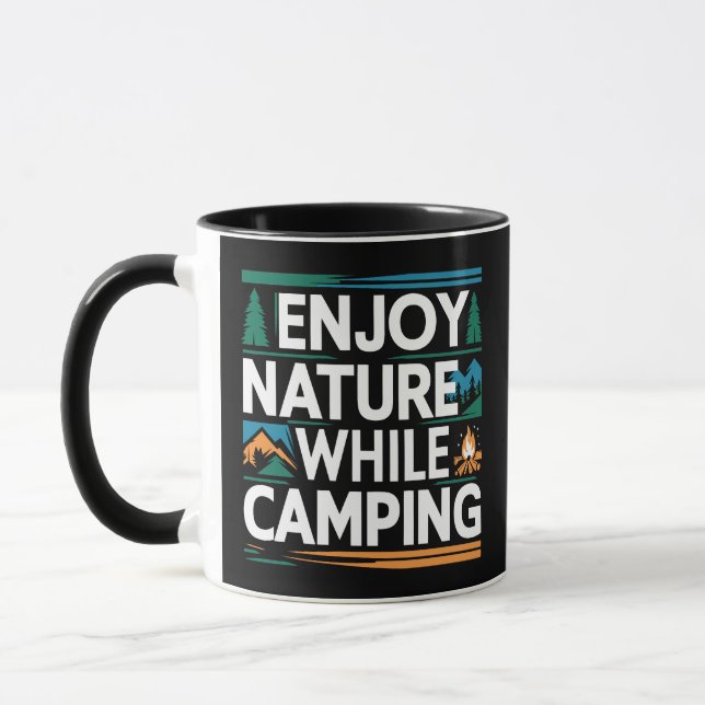Enjoy nature while camping  mug (Left)