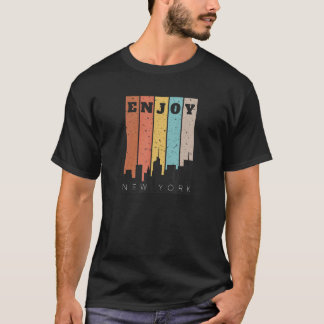 Enjoy New York Retro New York City Buildings & Sky T-Shirt