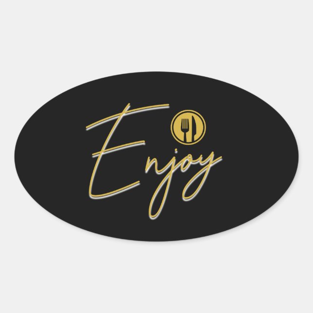 Enjoy Oval Sticker (Front)
