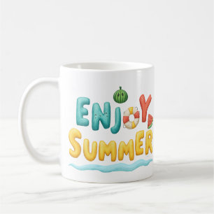 Enjoy Summer Text Illustration Coffee Mug