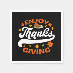 enjoy thanksgiving food turkey thankful napkin