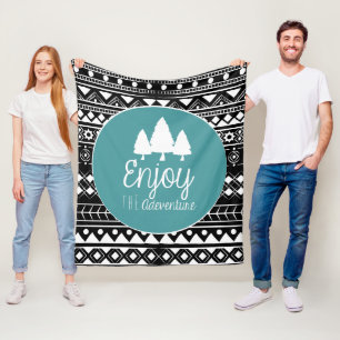 Enjoy The Adventure Boho Fleece Blanket