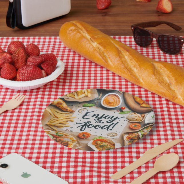 Enjoy the Food Pizza 2 Paper Plate (Picnic)