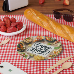 Enjoy the Food Pizza Paper Plate