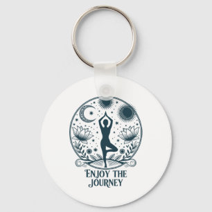Enjoy The Journey Yoga Celestial Meditation Peace Keychain