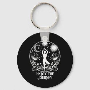 Enjoy The Journey Yoga Celestial Meditation Peace Keychain