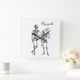 Enjoy the Life Skeleton Couple Wall Clock
