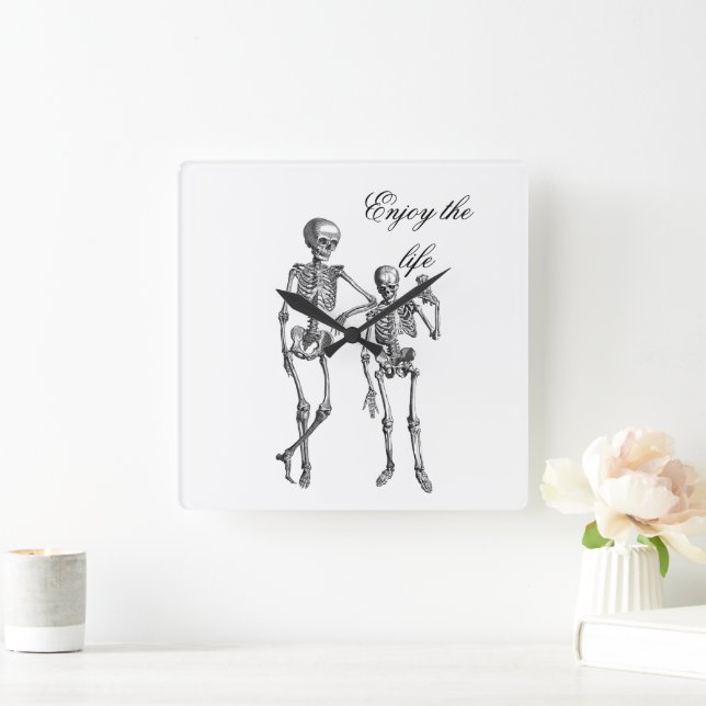 Enjoy the Life Skeleton Couple Wall Clock (Home)