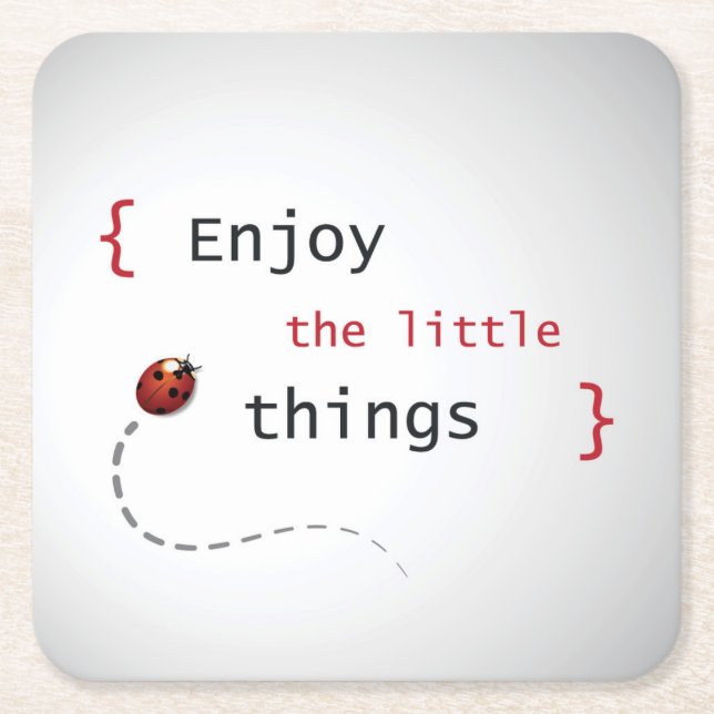 Enjoy The Little Things 2 Square Paper Coaster (Front)