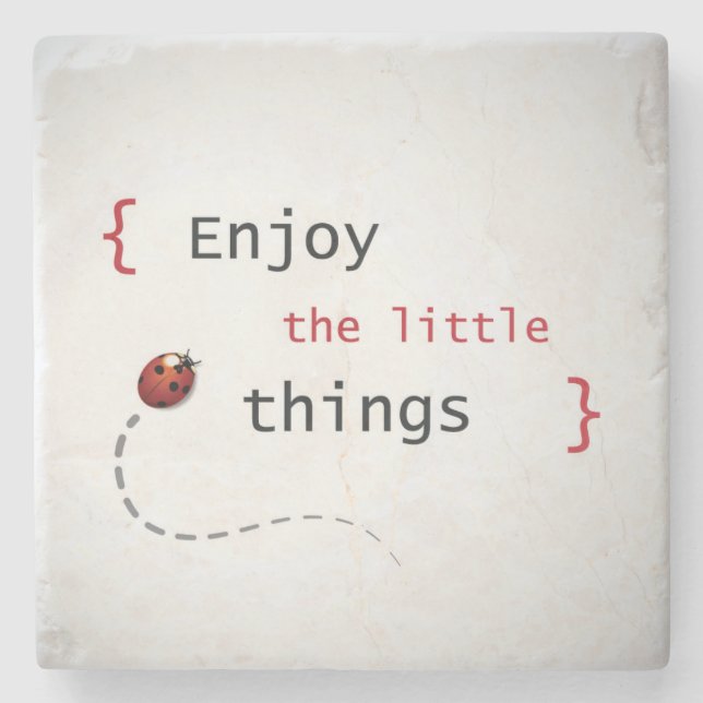 Enjoy The Little Things 2 Stone Coaster (Front)