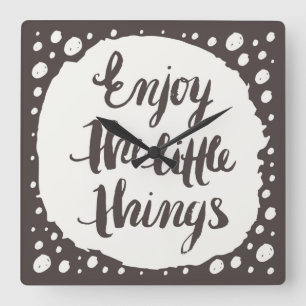 Enjoy The Little Things 3 Square Wall Clock