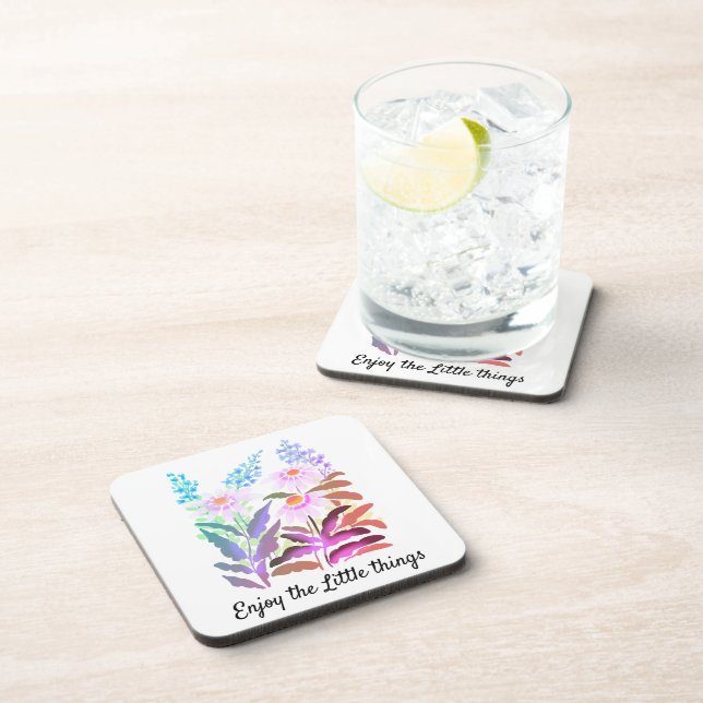 Enjoy the Little Things daisies Coaster (Right Side)