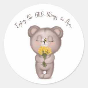 Enjoy The Little Things In Life Bear Sticker