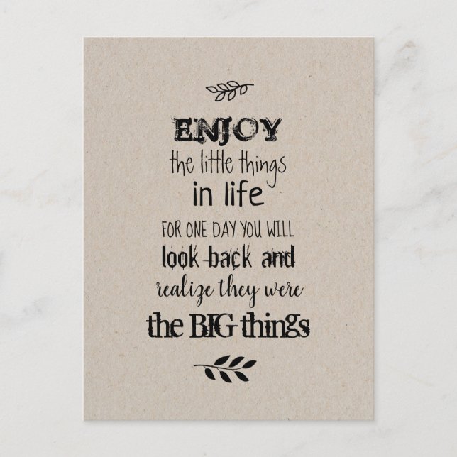 Enjoy the little things in life postcard (Front)