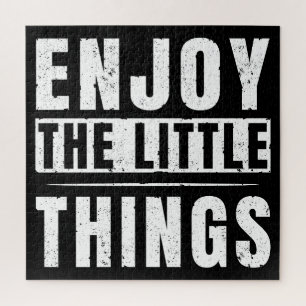 Enjoy The Little Things inspirational quotes Jigsaw Puzzle