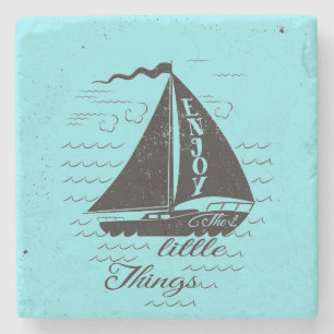 Enjoy The Little Things Poster Stone Coaster