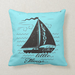Enjoy The Little Things Poster Throw Pillow