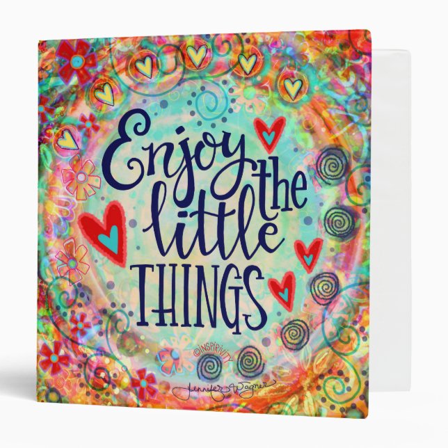 Enjoy the Little Things Pretty Whimsy Inspirivity Binder (Front/Inside)