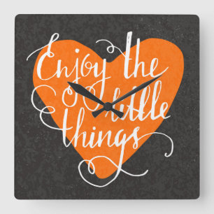 Enjoy The Little Things Square Wall Clock