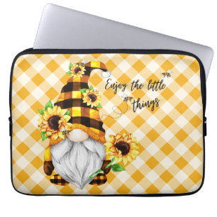 Enjoy the Little Things Sunflower Gnome Laptop Sleeve