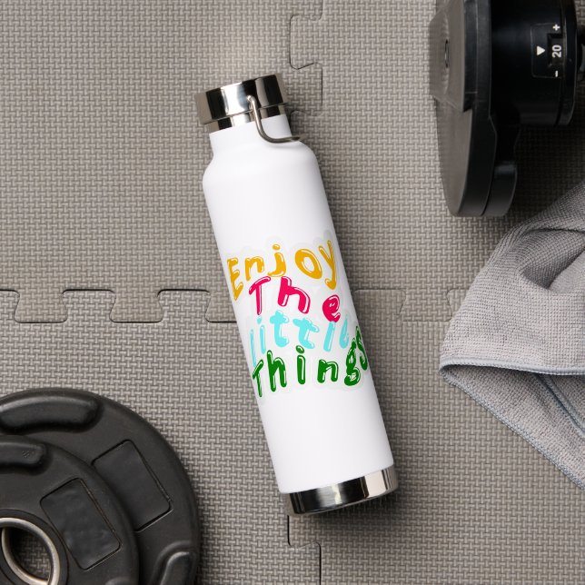 Enjoy the Little Things Water Bottle (Gym (Rotated))