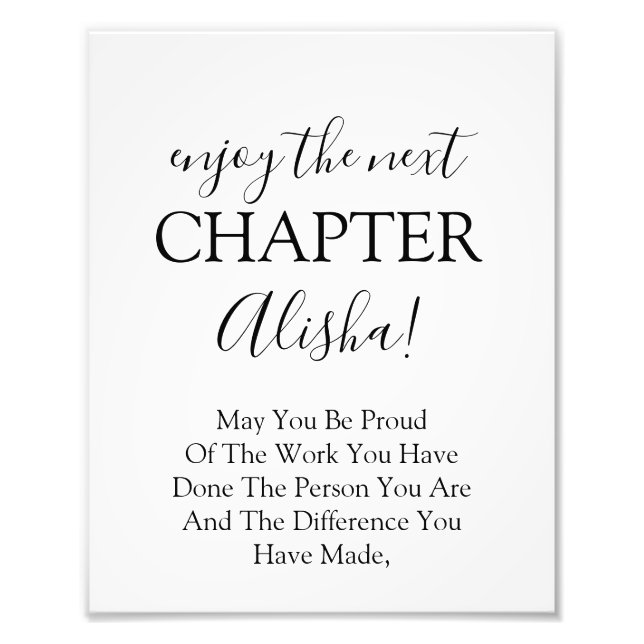 Enjoy the next chapter Retirement Sign (Front)