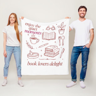 Enjoy the Quiet Moments Book Lovers Fleece Blanket