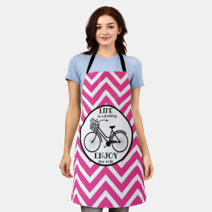 Enjoy The Ride Bicycle With Flowers Motivational Apron
