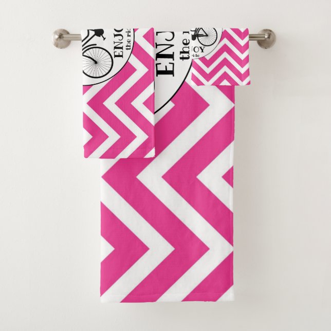 Enjoy The Ride | Bicycle With Flowers Motivational Bath Towel Set (Insitu)