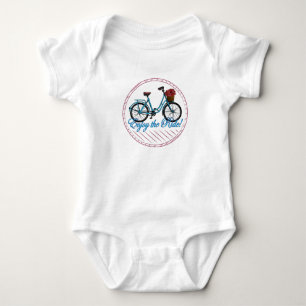 Enjoy The Ride Blue Bicycle Baby Bodysuit