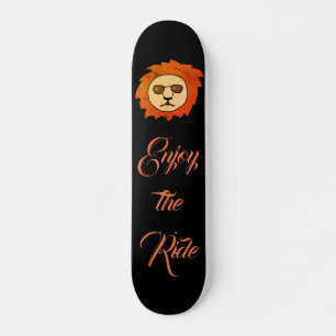 Enjoy the Ride Cool Lion Black Skateboard