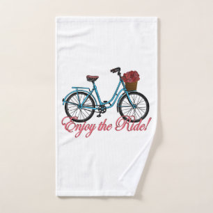 Enjoy The Ride Cute Bicycle Hand Towel