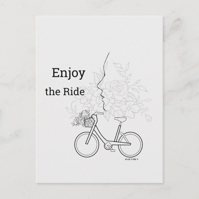  Enjoy the Ride: Minimalist DAILYMIEN Postcard  (Front)