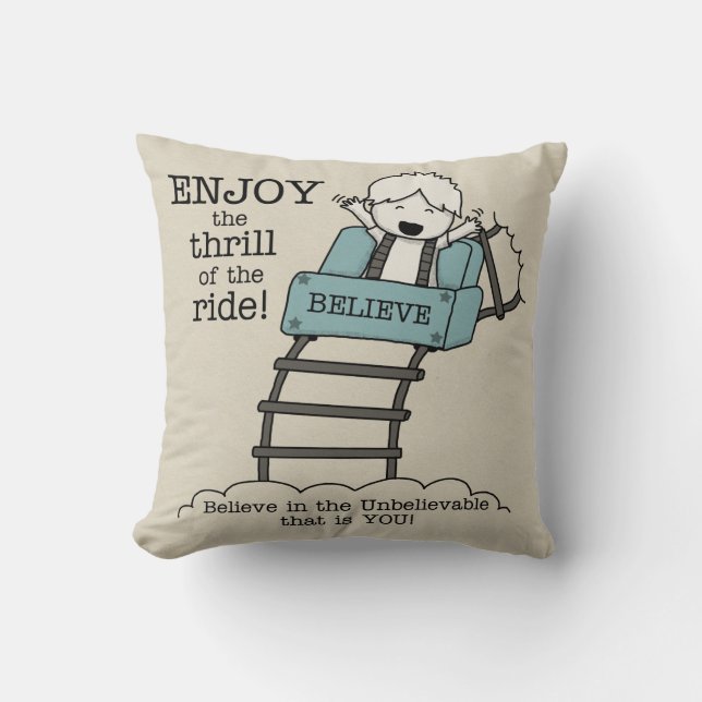 Enjoy the Ride Throw Pillow (Front)