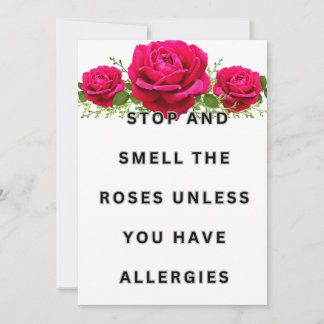 Enjoy the roses invitation