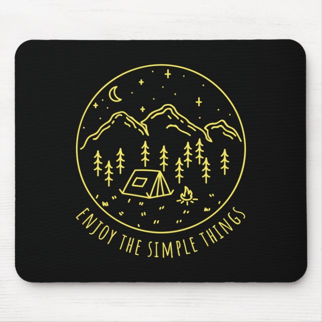 Enjoy the simple things campfire nature minimalist mouse pad (Front)