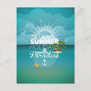 enjoy the summer holiday postcard