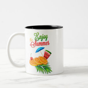 Enjoy the Summer with Fruits Two-Tone Coffee Mug
