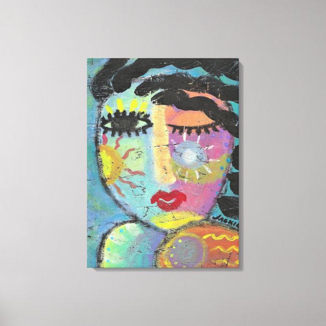 Enjoy the Sunshine Abstract Portrait of a Woman Canvas Print (Front)