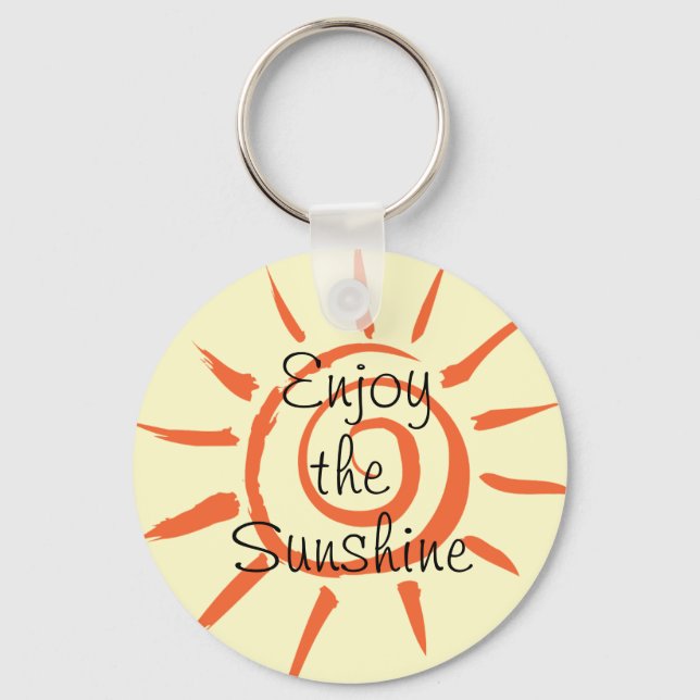 Enjoy the Sunshine Button Keychain (Front)