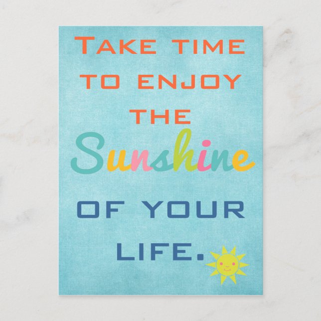 Enjoy the Sunshine Postcard (Front)