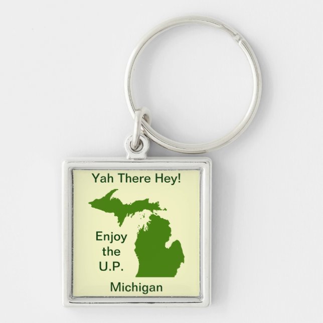 Enjoy the U.P. Michigan with Da Yoopers Keychain (Front)