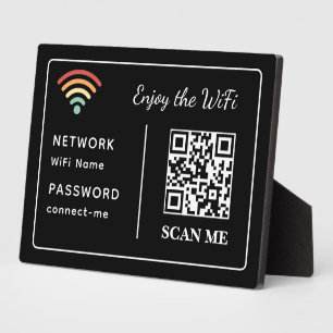 Enjoy the WiFi QR Code Network Name & Password Plaque