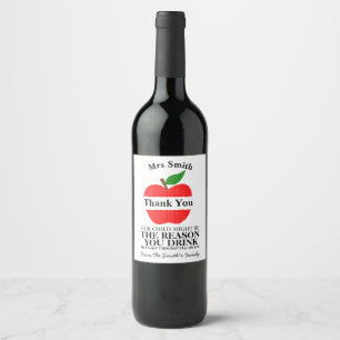 Enjoy This Bottle On Us, Teacher Gift Wine Label