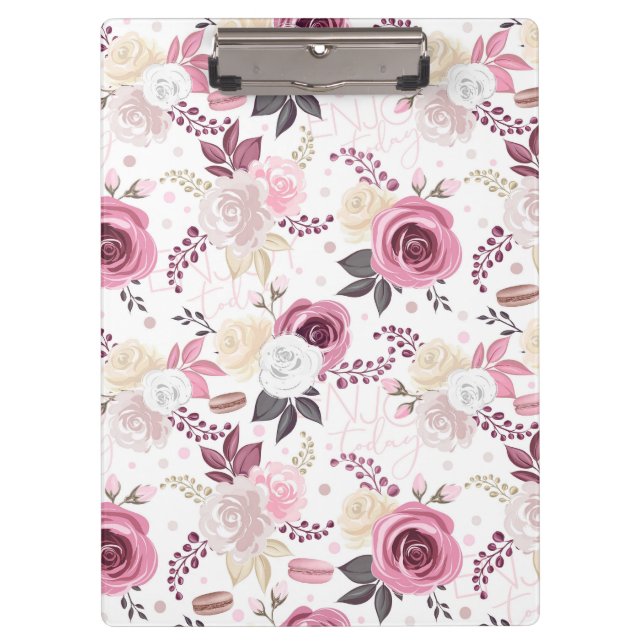 Enjoy Today Rose Patterned Clipboard (Front)