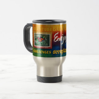 enjoy today...worry tomorrow slogan travel mug