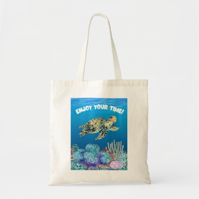 Enjoy turtle tote bag (Front)